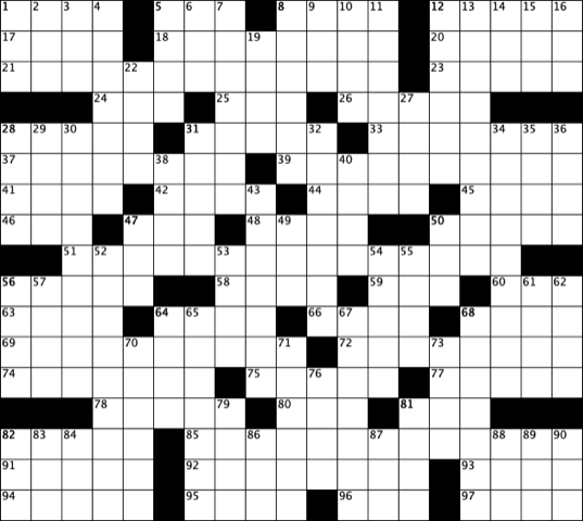 June 27, 2021 Crossword Grid