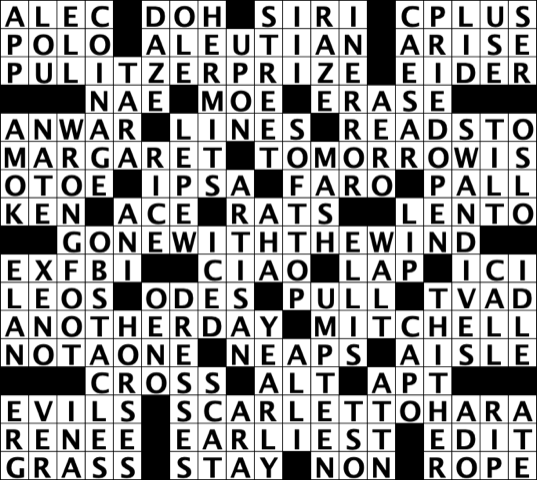 June 27, 2021 Crossword Solution