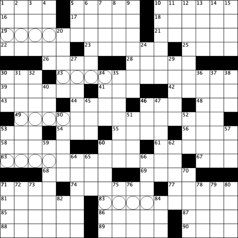 September 5, 2021 Puzzle Grid